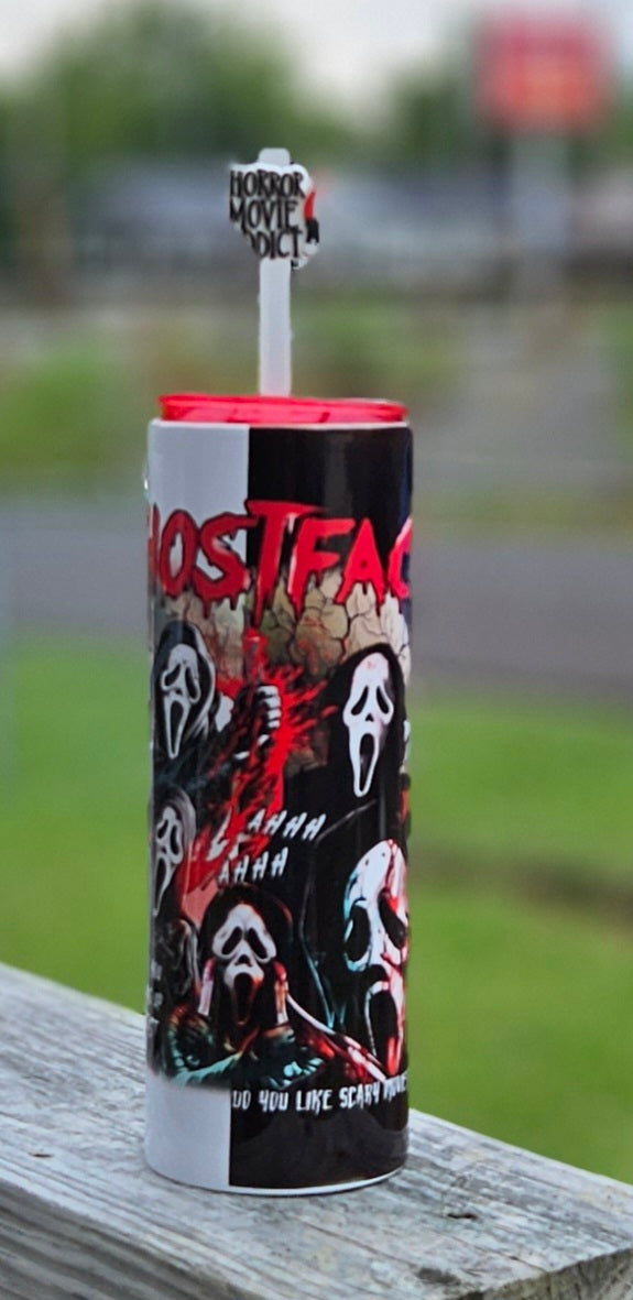 Ghost face (Scream) Tumbler come with horror starw charm