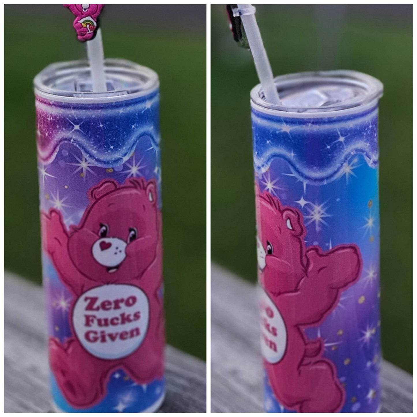 Pink Care Bear No f*** Given Tumblers