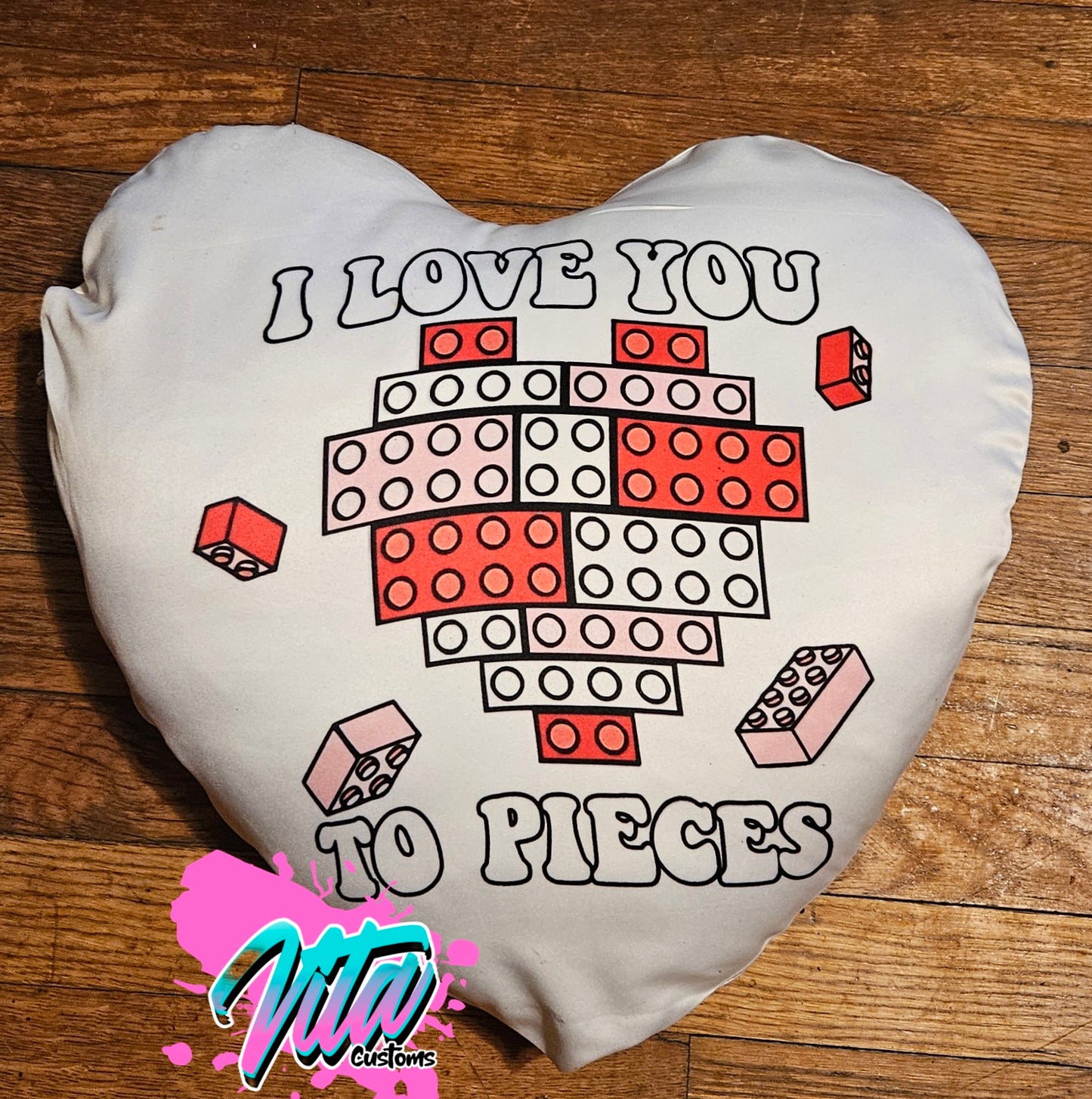 Custom Satin  Heart Pillow Case