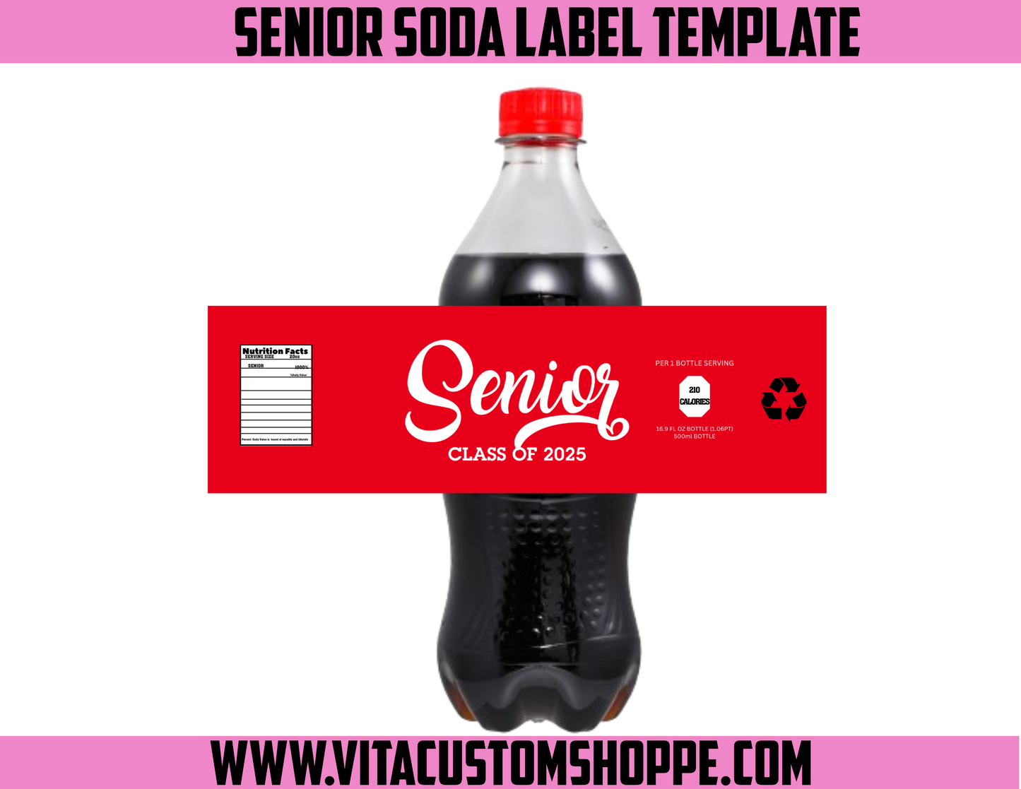 Senior Soda Bottle Label Template