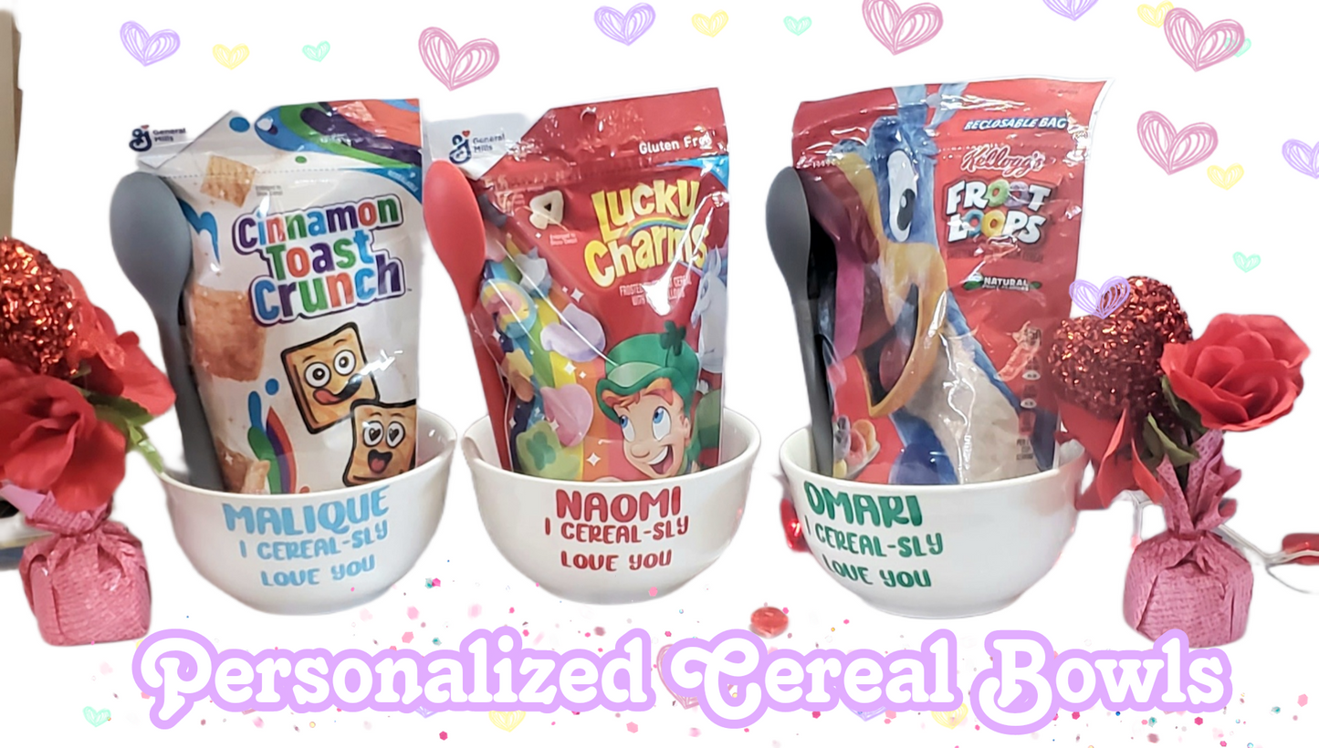 CEREAL-SLY I Love  You Personalized Cereal Bowls