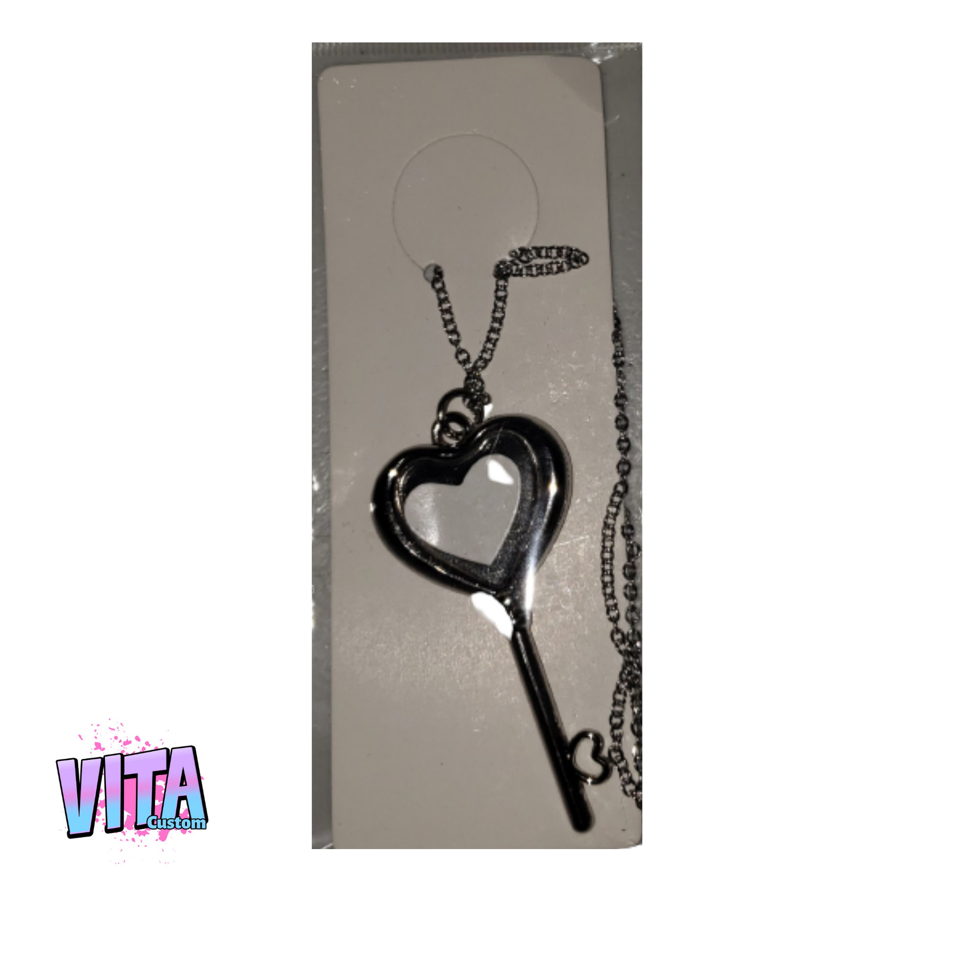 Sublimation Heart Key Necklace - VitacustomShoppe